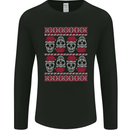 Christmas Skulls Xmas Heavy Metal Rock Music Mens Long Sleeve T-Shirt Black