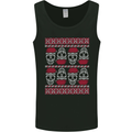Christmas Skulls Xmas Heavy Metal Rock Music Mens Vest Tank Top Black