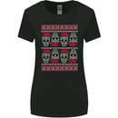 Christmas Skulls Xmas Heavy Metal Rock Music Womens Wider Cut T-Shirt Black