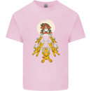 Christmas Sleigh Dogs Mens Cotton T-Shirt Tee Top Light Pink