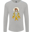 Christmas Sleigh Dogs Mens Long Sleeve T-Shirt Sports Grey