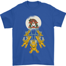 Christmas Sleigh Dogs Mens T-Shirt 100% Cotton Royal Blue