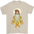 Christmas Sleigh Dogs Mens T-Shirt 100% Cotton Sand