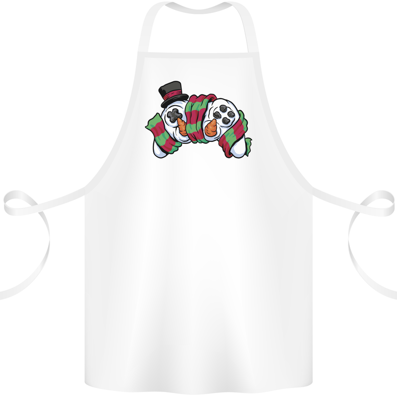 Christmas Snow Video Game Controller Joypad Xmas Cotton Apron 100% Organic White