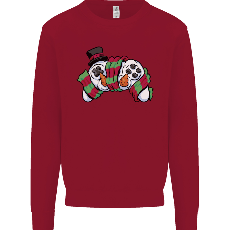 Christmas Snow Video Game Controller Joypad Xmas Kids Sweatshirt Jumper Red