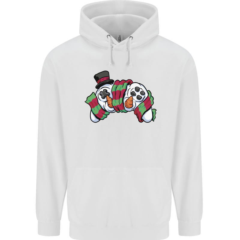 Christmas Snow Video Game Controller Joypad Xmas Mens 80% Cotton Hoodie White