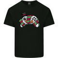 Christmas Snow Video Game Controller Joypad Xmas Mens Cotton T-Shirt Tee Top Black