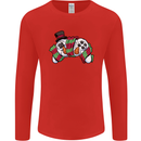 Christmas Snow Video Game Controller Joypad Xmas Mens Long Sleeve T-Shirt Red