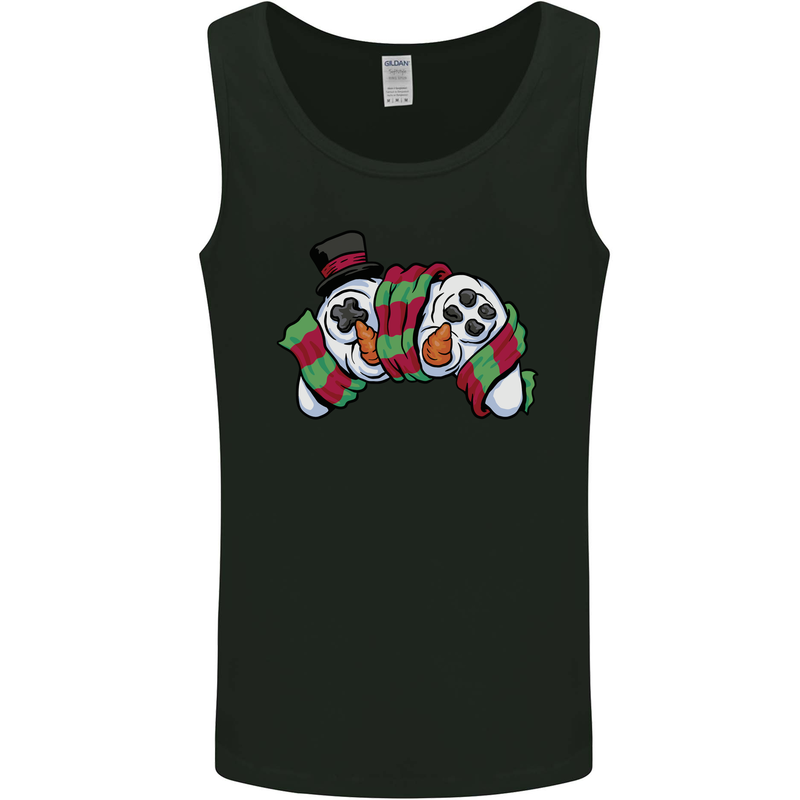 Christmas Snow Video Game Controller Joypad Xmas Mens Vest Tank Top Black