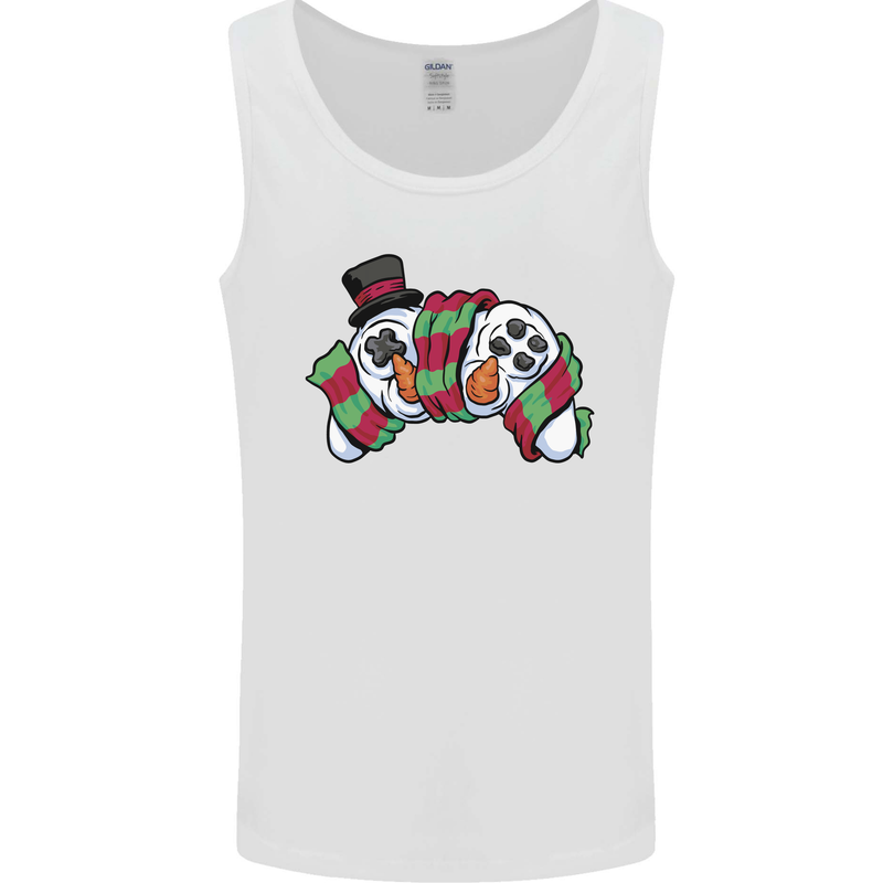 Christmas Snow Video Game Controller Joypad Xmas Mens Vest Tank Top White