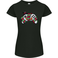Christmas Snow Video Game Controller Joypad Xmas Womens Petite Cut T-Shirt Black