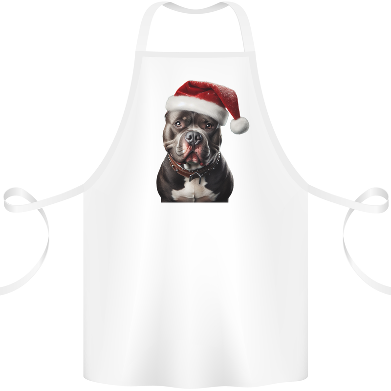 Christmas Staffy Staffordshire Bull Terrier Dog Cotton Apron 100% Organic White