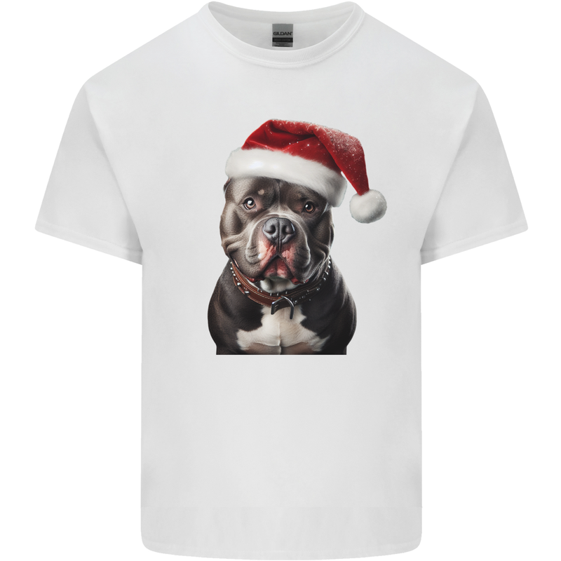 Christmas Staffy Staffordshire Bull Terrier Dog Kids T-Shirt Childrens White