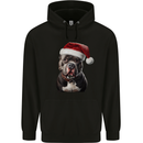Christmas Staffy Staffordshire Bull Terrier Dog Mens 80% Cotton Hoodie Black