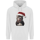 Christmas Staffy Staffordshire Bull Terrier Dog Mens 80% Cotton Hoodie White