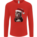 Christmas Staffy Staffordshire Bull Terrier Dog Mens Long Sleeve T-Shirt Red
