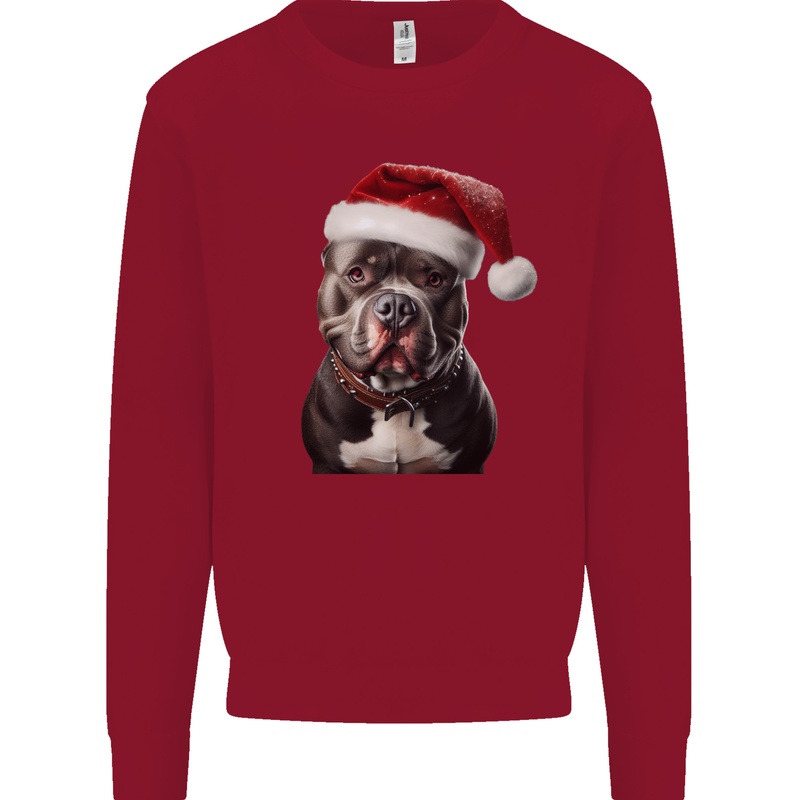 Christmas Staffy Staffordshire Bull Terrier Dog Mens Sweatshirt Jumper Red