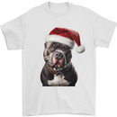 Christmas Staffy Staffordshire Bull Terrier Dog Mens T-Shirt 100% Cotton White