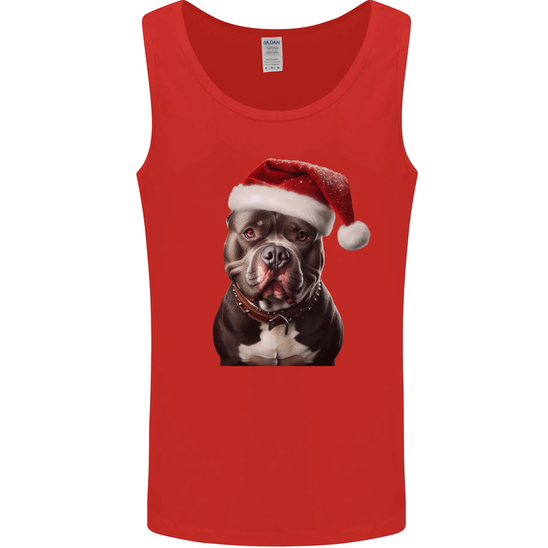 Christmas Staffy Staffordshire Bull Terrier Dog Mens Vest Tank Top Red