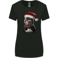 Christmas Staffy Staffordshire Bull Terrier Dog Womens Wider Cut T-Shirt Black