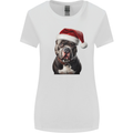 Christmas Staffy Staffordshire Bull Terrier Dog Womens Wider Cut T-Shirt White