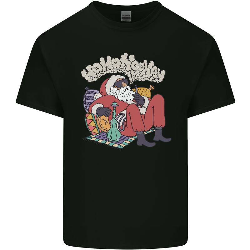 Christmas Stoned Santa Funny Weed Bong Kids T-Shirt Childrens Black