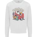 Christmas Stoned Santa Funny Weed Bong Mens Sweatshirt Jumper White