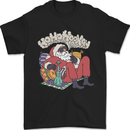 Christmas Stoned Santa Funny Weed Bong Mens T-Shirt 100% Cotton Black
