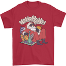 Christmas Stoned Santa Funny Weed Bong Mens T-Shirt 100% Cotton Red