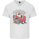 Christmas Stoned Santa Funny Weed Bong Mens V-Neck Cotton T-Shirt White