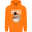 Christmas Sucks Bah Humbug Snowman Xmas Childrens Kids Hoodie Orange
