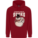 Christmas Sucks Bah Humbug Snowman Xmas Childrens Kids Hoodie Red