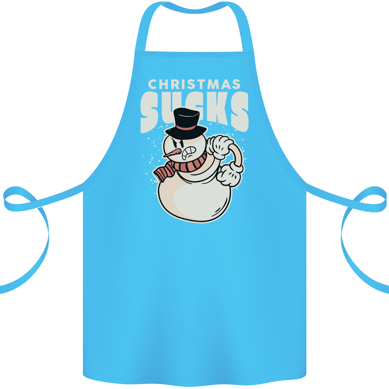 Christmas Sucks Bah Humbug Snowman Xmas Cotton Apron 100% Organic Turquoise