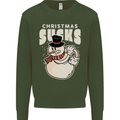 Christmas Sucks Bah Humbug Snowman Xmas Kids Sweatshirt Jumper Forest Green