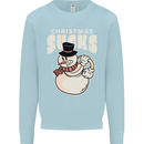 Christmas Sucks Bah Humbug Snowman Xmas Kids Sweatshirt Jumper Light Blue