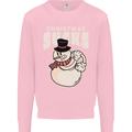 Christmas Sucks Bah Humbug Snowman Xmas Kids Sweatshirt Jumper Light Pink