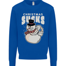 Christmas Sucks Bah Humbug Snowman Xmas Kids Sweatshirt Jumper Royal Blue