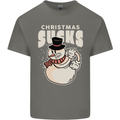 Christmas Sucks Bah Humbug Snowman Xmas Kids T-Shirt Childrens Charcoal