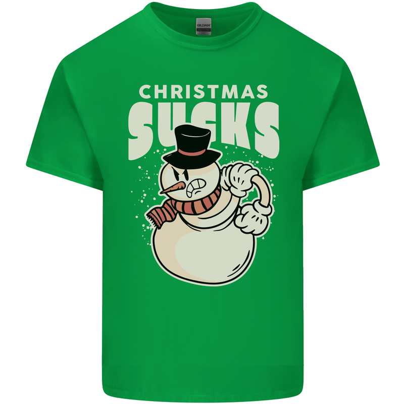 Christmas Sucks Bah Humbug Snowman Xmas Kids T-Shirt Childrens Irish Green