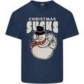 Christmas Sucks Bah Humbug Snowman Xmas Kids T-Shirt Childrens Navy Blue