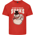Christmas Sucks Bah Humbug Snowman Xmas Kids T-Shirt Childrens Red