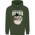 Christmas Sucks Bah Humbug Snowman Xmas Mens 80% Cotton Hoodie Forest Green