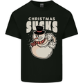 Christmas Sucks Bah Humbug Snowman Xmas Mens Cotton T-Shirt Tee Top Black