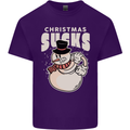 Christmas Sucks Bah Humbug Snowman Xmas Mens Cotton T-Shirt Tee Top Purple