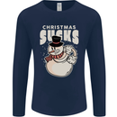 Christmas Sucks Bah Humbug Snowman Xmas Mens Long Sleeve T-Shirt Navy Blue