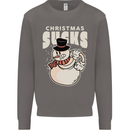 Christmas Sucks Bah Humbug Snowman Xmas Mens Sweatshirt Jumper Charcoal