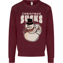 Christmas Sucks Bah Humbug Snowman Xmas Mens Sweatshirt Jumper Maroon
