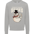 Christmas Sucks Bah Humbug Snowman Xmas Mens Sweatshirt Jumper Sports Grey