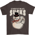 Christmas Sucks Bah Humbug Snowman Xmas Mens T-Shirt 100% Cotton Dark Chocolate