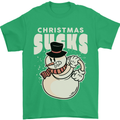 Christmas Sucks Bah Humbug Snowman Xmas Mens T-Shirt 100% Cotton Irish Green